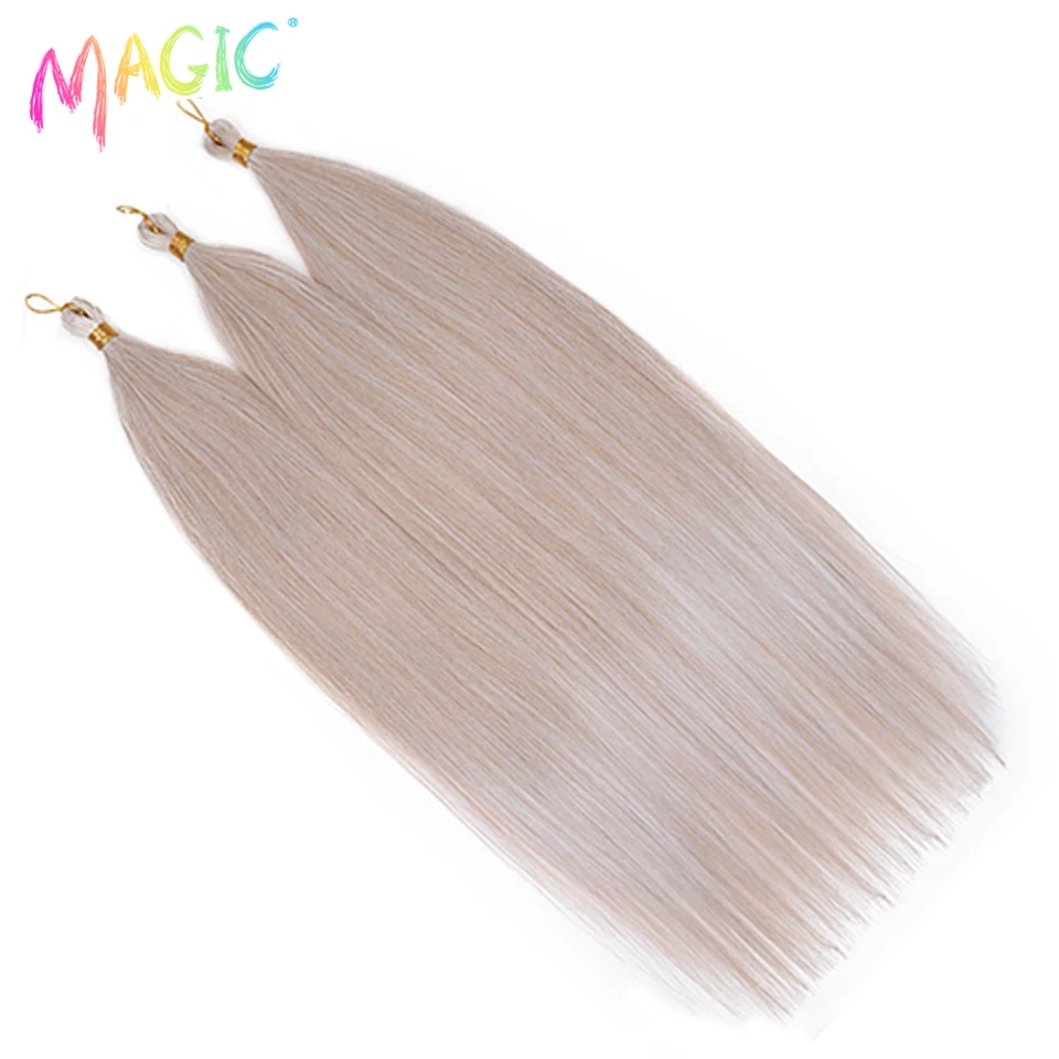 Magic Ariel Straight Pony Hair Twist Crochet Hair Synthetic Braid Hair Ombre Blonde 22 Inch Crochet Hair Braiding Hair Extension