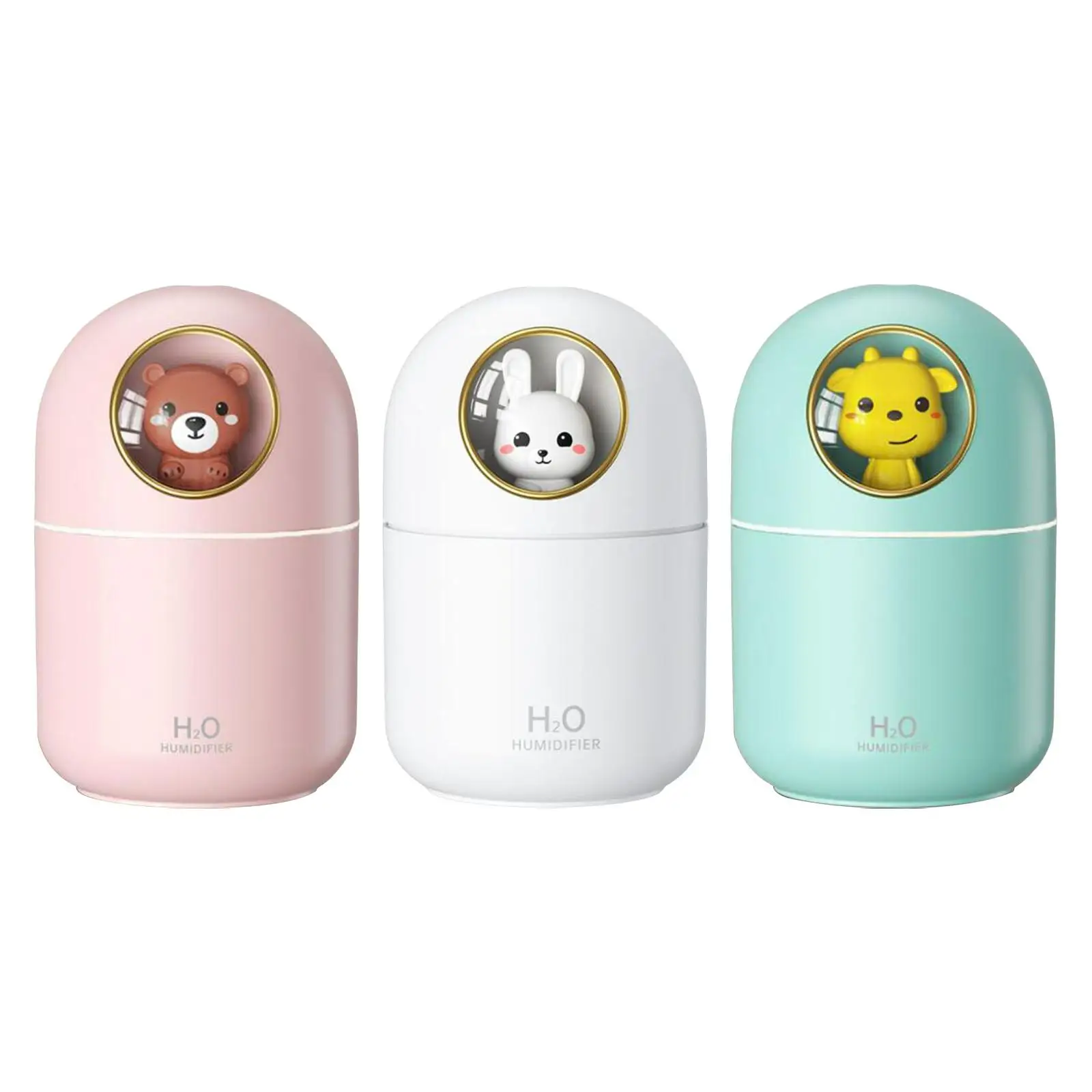 Cute Air Humidifier Auto Shut-Off Silent LED Night Lamp Cool Mist Diffuser USB for Bedroom Office