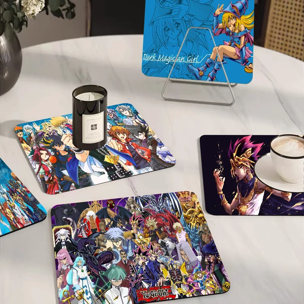 Cartoon Anime Yu-Gi-Oh MONSTER CARD Kitchen Dish Mat Absorbent Dining Table Mats Retro Non-slip Placemat Tableware Mat For Home