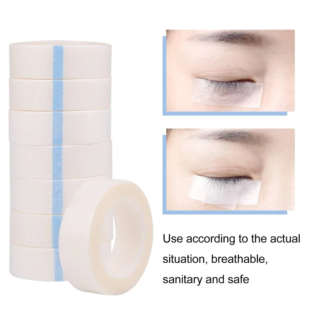 6 rolls  White Eye Pads Makeup Tools Eyelash Extension Non-woven Paper Tape 1.25cm*9m Size