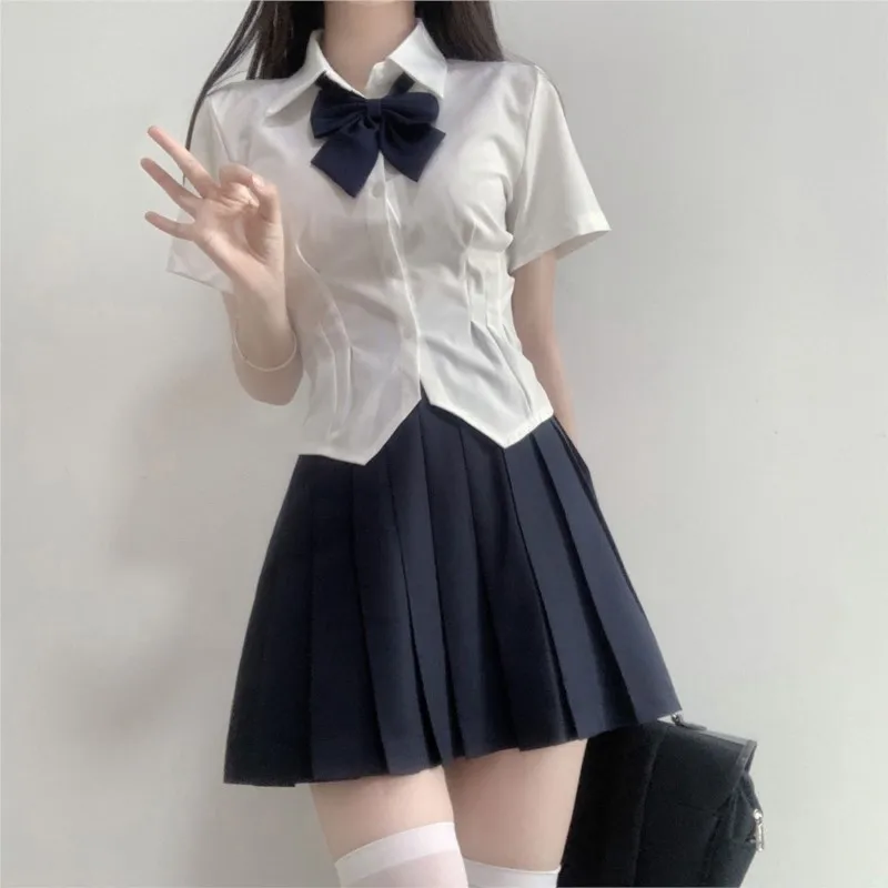 女性用長袖プリーツスカートセット,jkウエストシャツ,制服,和風,コスプレ衣装