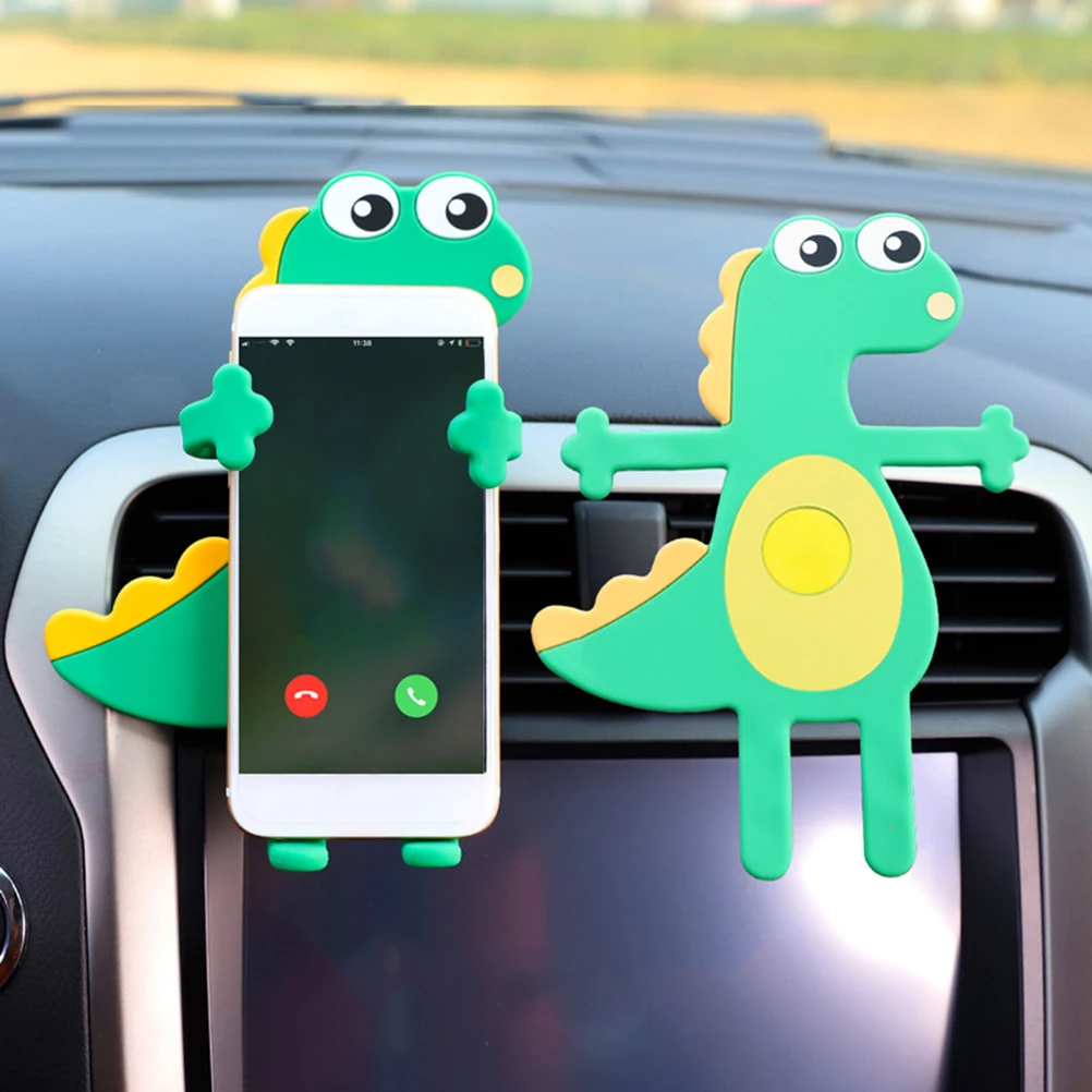 

1Pcs Car Phone Holder Dinosaur Cartoon Universal Phone Bracket Wind Outlet Clip Legs Stable Air Vent Mount