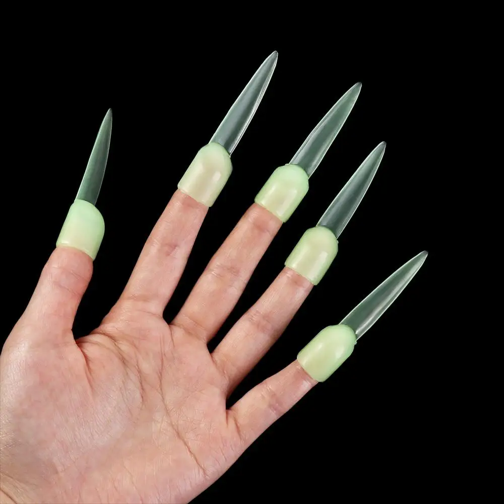 Denture Luminous Fake Tooth Glow in Dark Creative Halloween Canine Teeth Safety Funny Glowing Finger Protector All Saints' Day
