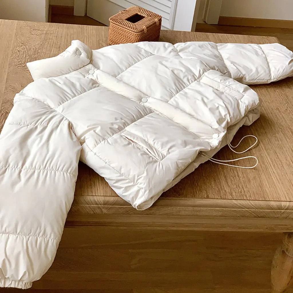 

Women's South Korea Dongdaemun Bread Cotton-padded Jacket Winter Fashion Small Short Vertical Collar down Jacket