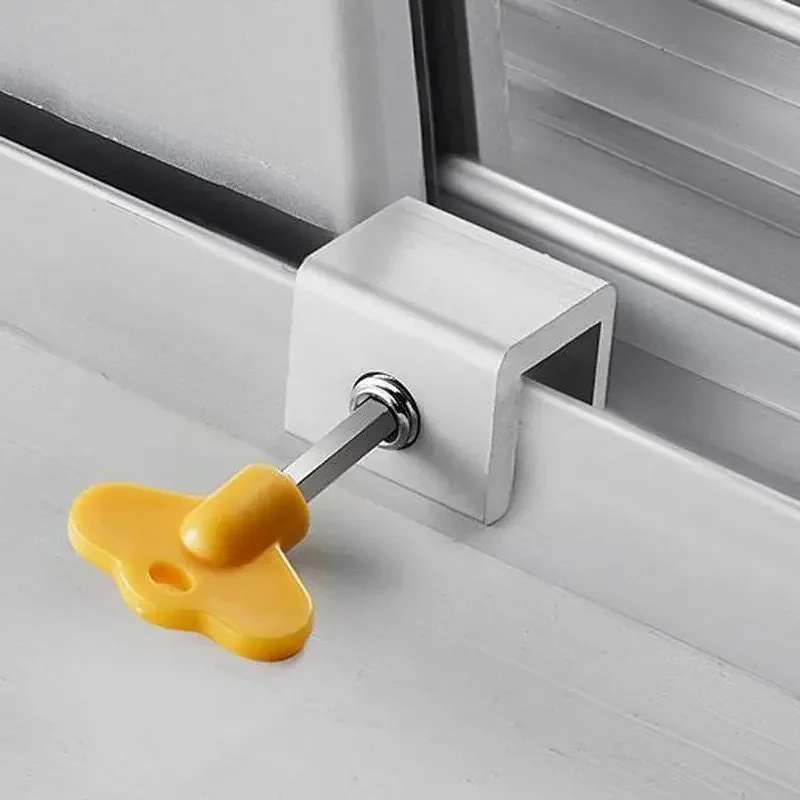 Adjustable Window Lock Stopper Safety Locks for Kids and Pets Anti-theft Door Lock Non Punch Sliding Window Lock Hardware