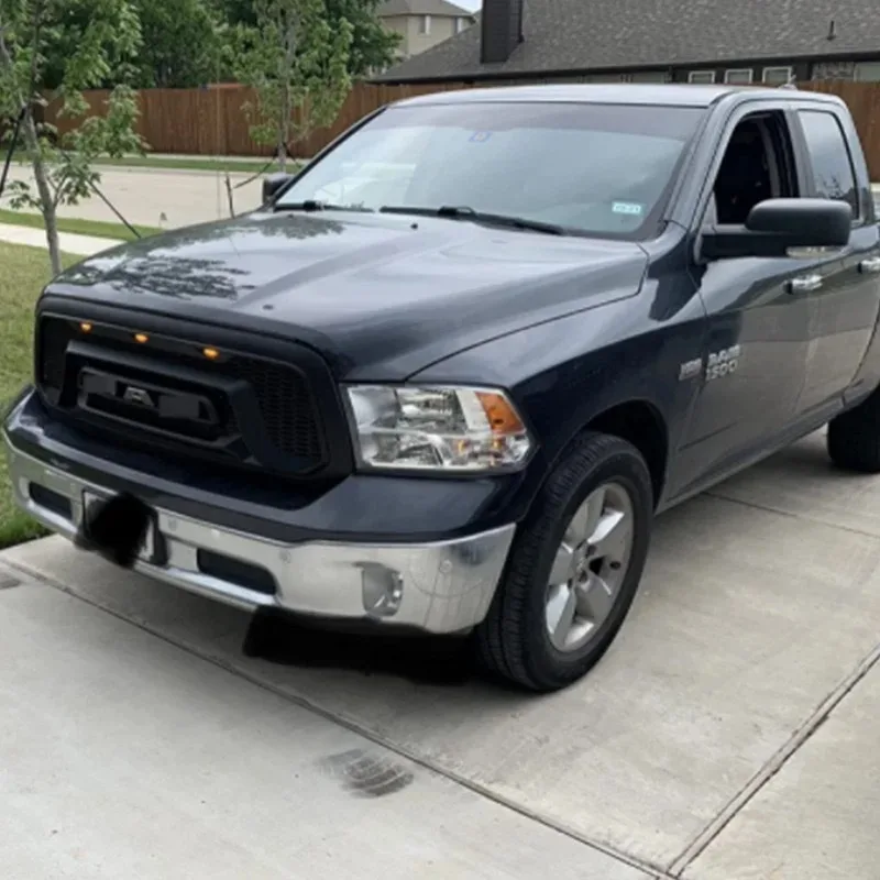 Raptor Style Front Mesh Grill For Dodge Ram 1500 2013-2018 Racing Grille ABS Black Bumper Mask Replacement Grid