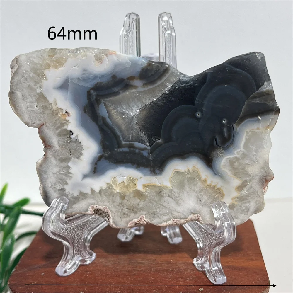 Crystal Natural Agate Slab Stone Quartz Gemstone Healing Reiki Beauty Stone Mineral  Home Decoration Energy+Stand