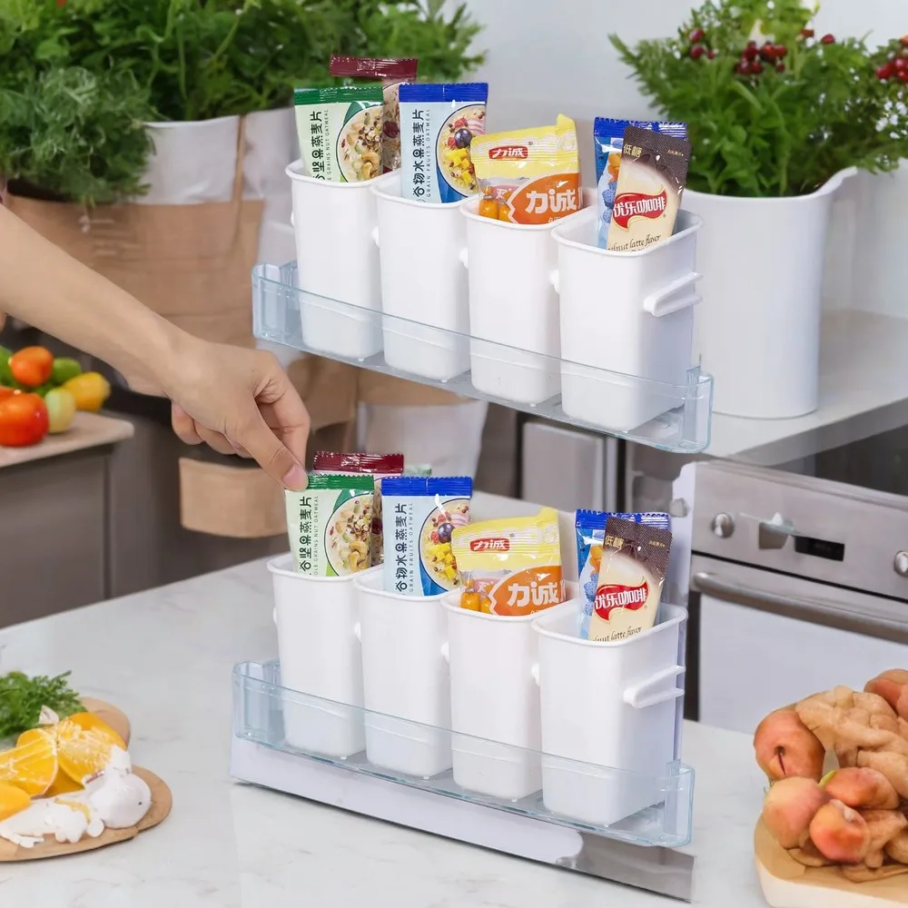 Convenient, Practical White Household Food Preservation Box - Easily Organize and Store Food in the Freezer or Side Door Kitchen