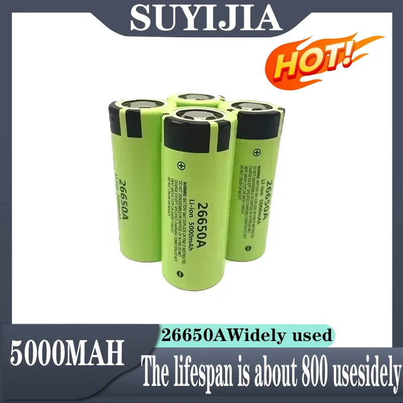 

2025 Large capacity battery 26650 5000mAh 26650a 3.7V 20A battery toy flashlight rechargeable lithium ion replacement battery