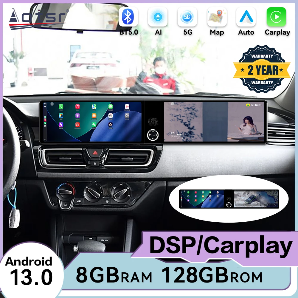 Qualcomm 8-core Dual Screen For Kia Forte 2018 2019 Android 13 Car Radio Screen Multimedia Player GPS Navigation IPS Head Unit