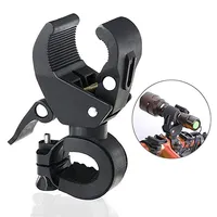 Universal 90/360 Degree Rotating Bike Bicycle Handlebar LED Flashlight Torch Mount Clamp Clip Holder Grip Bracket Black