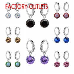 Factory Price Hanging Cubic Zircon Earrings For Women & Young With Green Stone 925 Sterling Silver Earring Amazing Discount