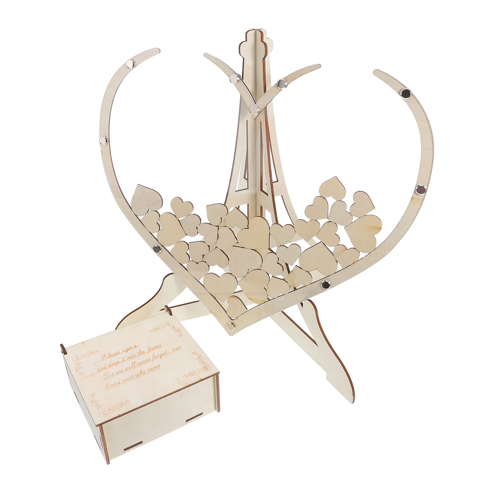 

Rustic Wooden Heart Wedding Guest Drop Box Wood Keepsake Storage Box Blank Heart Cutouts for Wedding Baby Shower Decorations