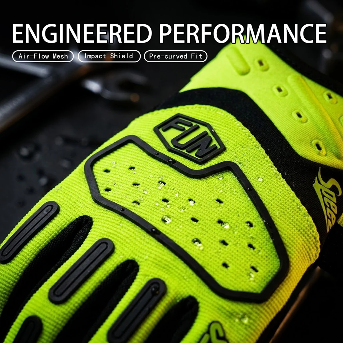 Bright colored cushioned riding gloves for men and women off-road, touch screen shock-absorbing protection full finger gloves 5
