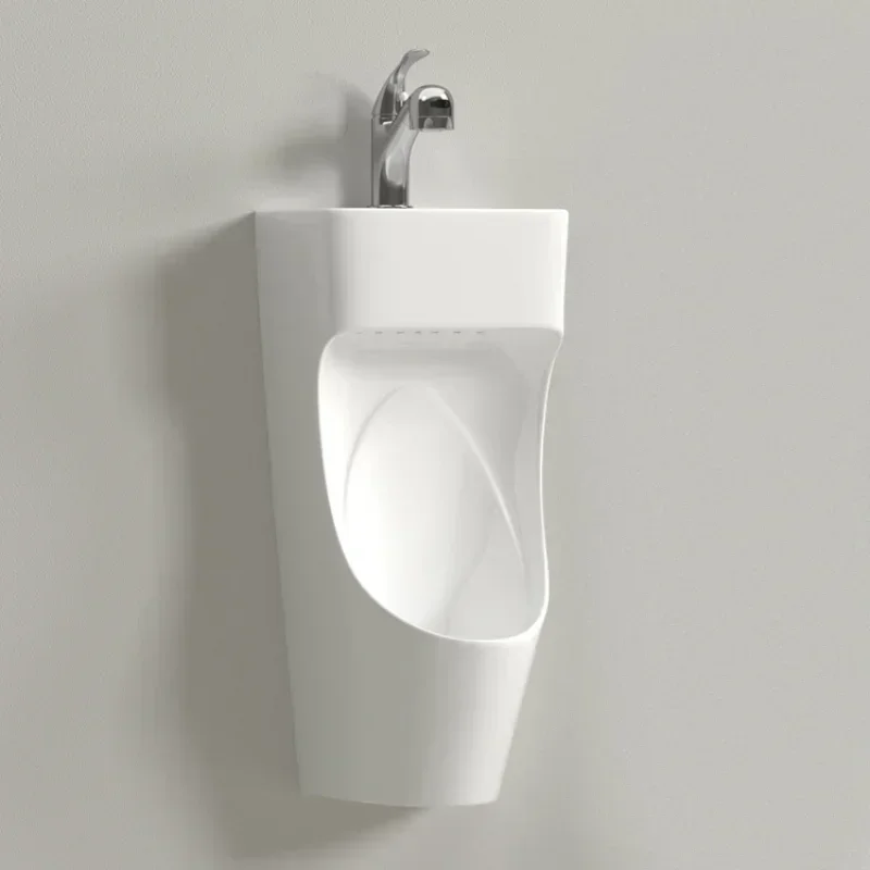 

Wholesale Bathroom Wall Mounted Ceramic Male Urinal Trough Bowl Wc Wall Hung Urinal For Men With Hand Wash Basin Sink