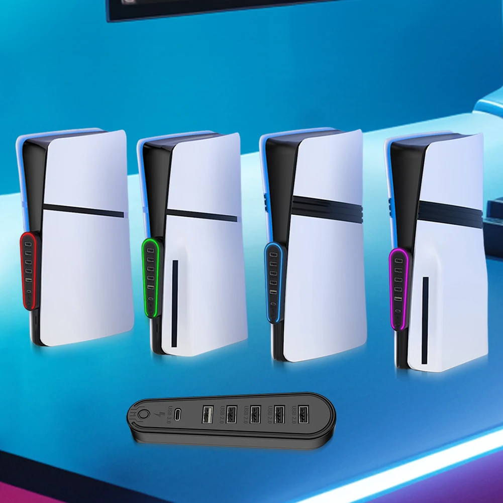 extensor-de-porta-usb-extra-de-alta-velocidade-hub-usb-6-em-1-com-adaptador-de-carregador-de-luz-rgb-conversor-para-playstation-5-pro-acessorios-finos