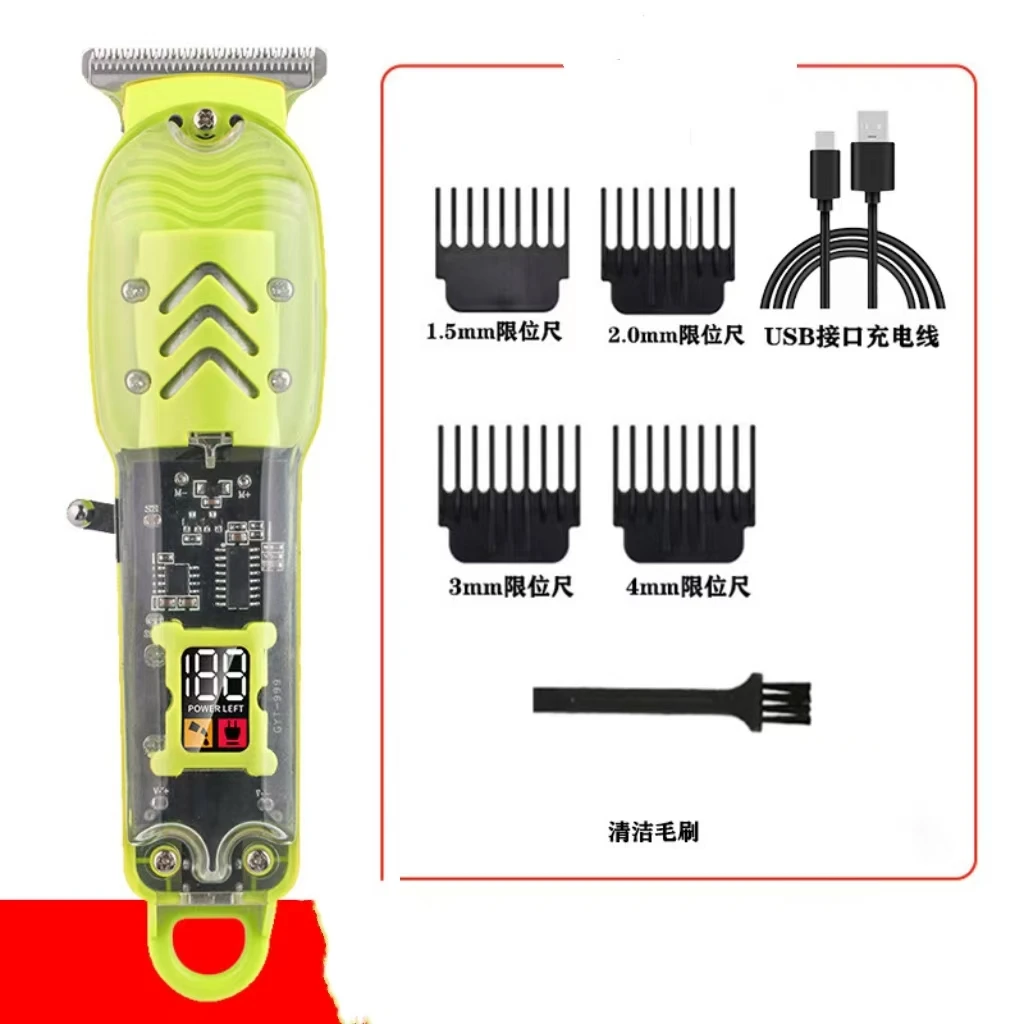 Transparent hair clipper with three adjustable levels for home or hair salon hair clippers
