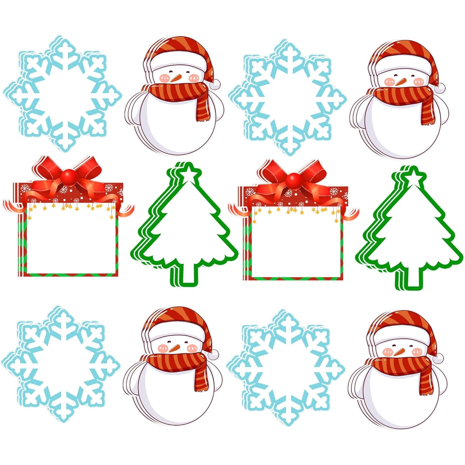 

Зимние рождественские вырезы из бумаги, 40 шт., снеговик, снежинка, высечки для рождественской елки, высечка для Рождества, зимняя классная доска объявлений