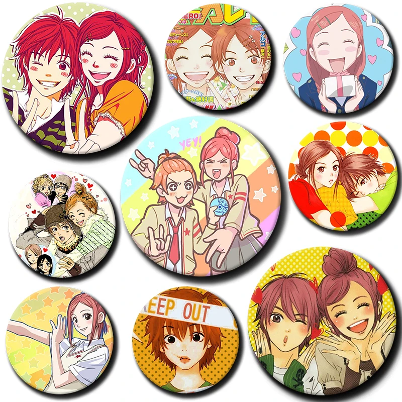 Koizumi Risa,Otani Atsushi Cartoon Badge Romance Anime Lovely Complex Brooch Backpack Bag Ornament
