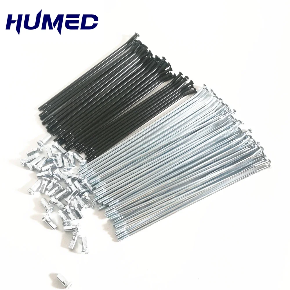36pcs/lot 45# steel Off-road Motorcycle spokes For 16/17/18/19/21 inch Wheel Steel Spokes Nipples Pit Bike accessories