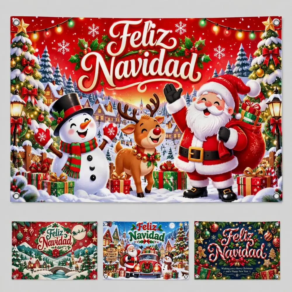 Merry Christmas Buffalo plaid text flag Flags Yard Garden Decor Banner Indoor Outdoor Wall Hanging Flag Home Patio Wall Art