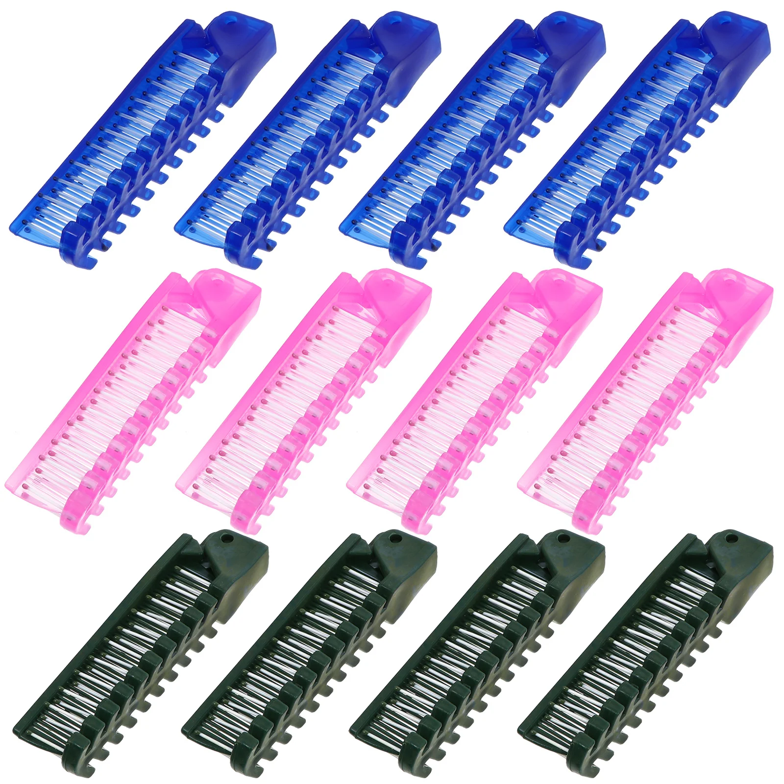 12Pcs Foldable Combs Anti-Static Plastic Hair Combs Portable Travel Salon Haircut Comb Hair Care Tool Haircut Comb