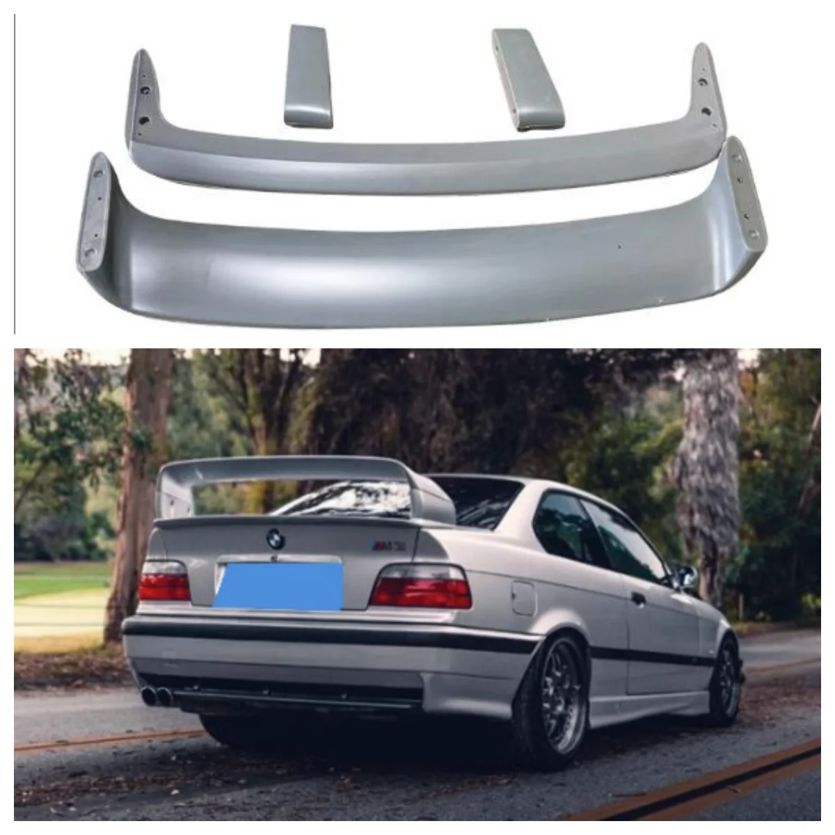 For BMW E36 M3 Spoiler 1990-2000 BMW M3 Series GT Style Spoiler E36 Series 3 Coupe ABS Plastic Material Spoiler Tanpa Cat