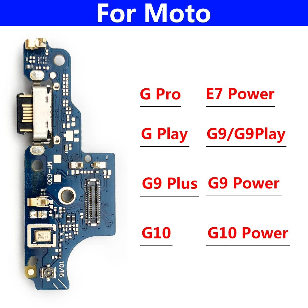 

10 Pcs For Moto G9 G Play Plus Pro G30 G10 E7 Power New USB Charging Charger Port Dock Connector Flex Cable Microphone Board