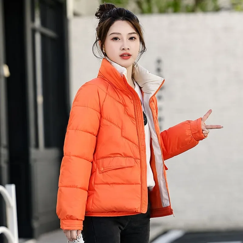 Down Padded Jacket Short Style Female Wintertime Fashion Loose High-end Stand Collar Little Fellow New Style Coat Fashion Brand