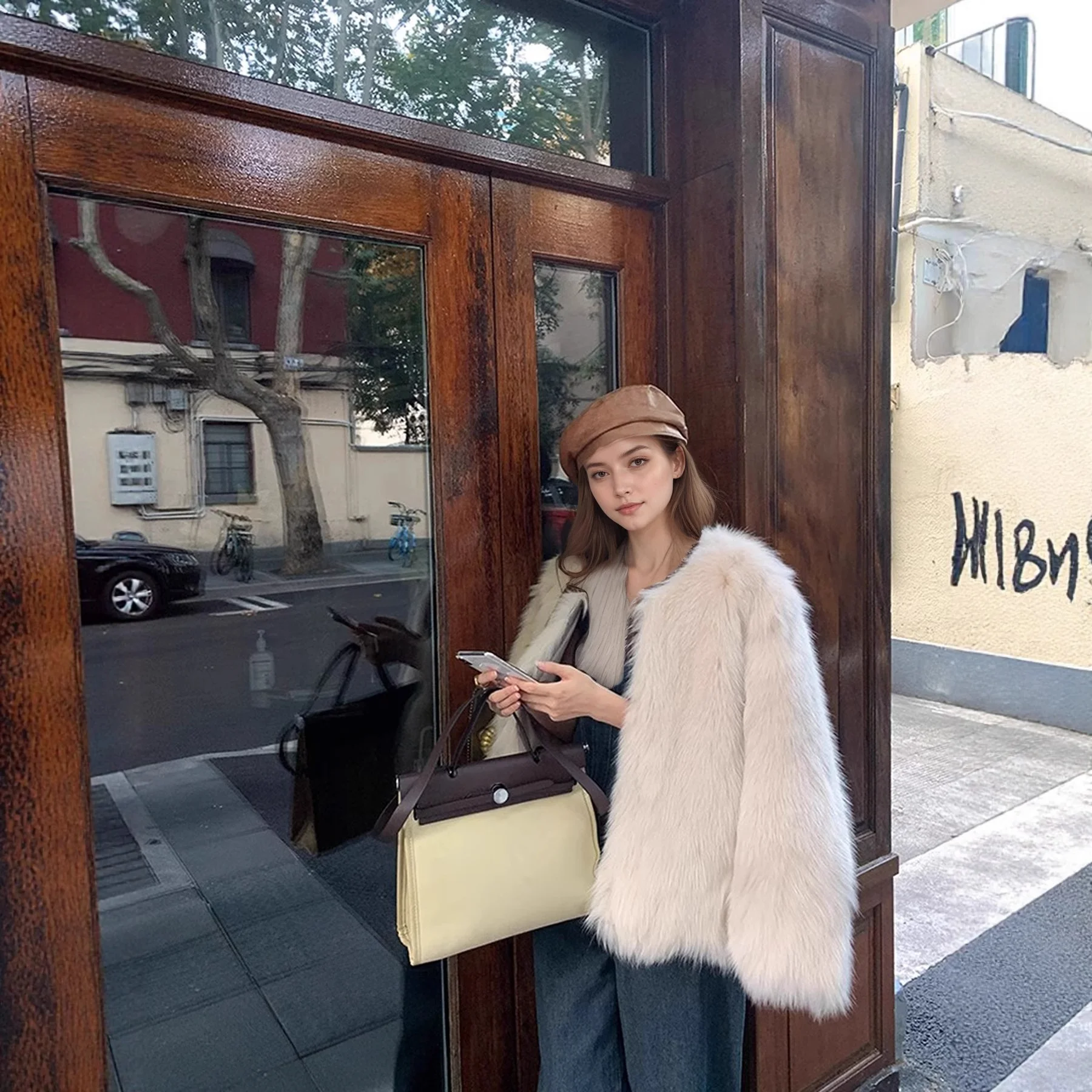 

Премиум-пальто из искусственного меха для женщин, осенне-зимнее, средней длины, пушистое, утепленное, из полиэстеровой ткани, женская верхняя одежда