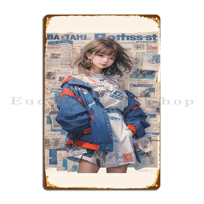 Headlines And High Fashion A Girl S Newspaper Couture Sonicnova5 Metal Plaque Plaques Designing Cinema Designer Tin Sign Poster