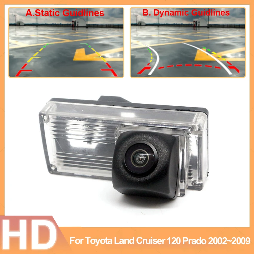 

HD CCD 1280*720P 140 Degree Fisheye Lens Vehicle Rear View Waterproof Camera For Toyota Land Cruiser 120 Prado 2002~2008 2009