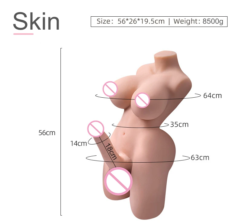 Sex Doll Shemale Torso with Realistic Dildo Sex Dolls for Men Women Couple Unisex Adult Sex Toys Masturbation Boobs Penis Sextoy