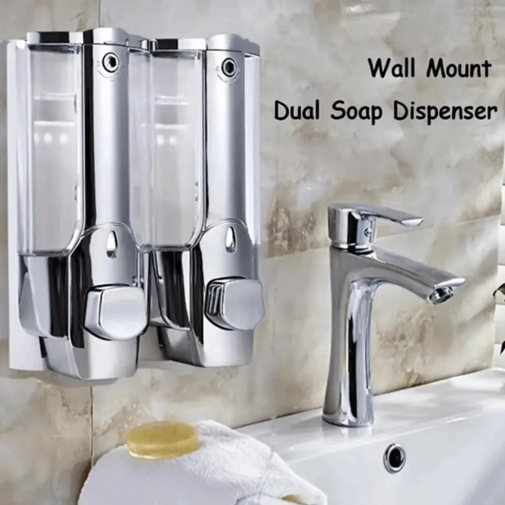 

ABS Wall-mounted Liquid Dispenser Manual Operation Large Capacity Soap Dispenser Touchless 640ml Shower Dispenser Kitchen