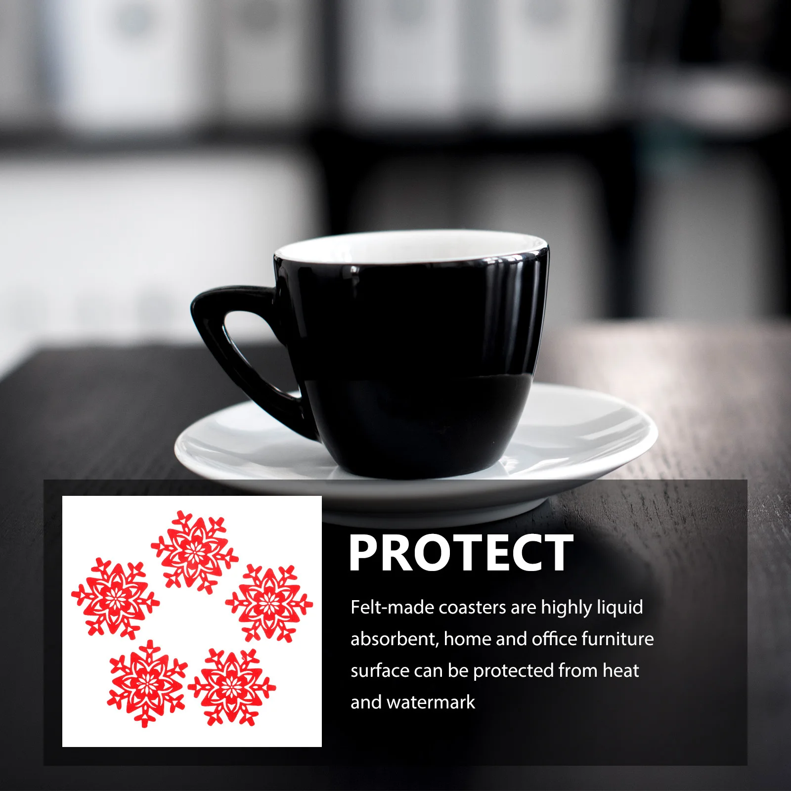 

16 pcs Christmas Felt Coasters Round Non-Skid Heat Insulation Cup Mat For Home Holiday Gift Xmas Table Decoration Pad