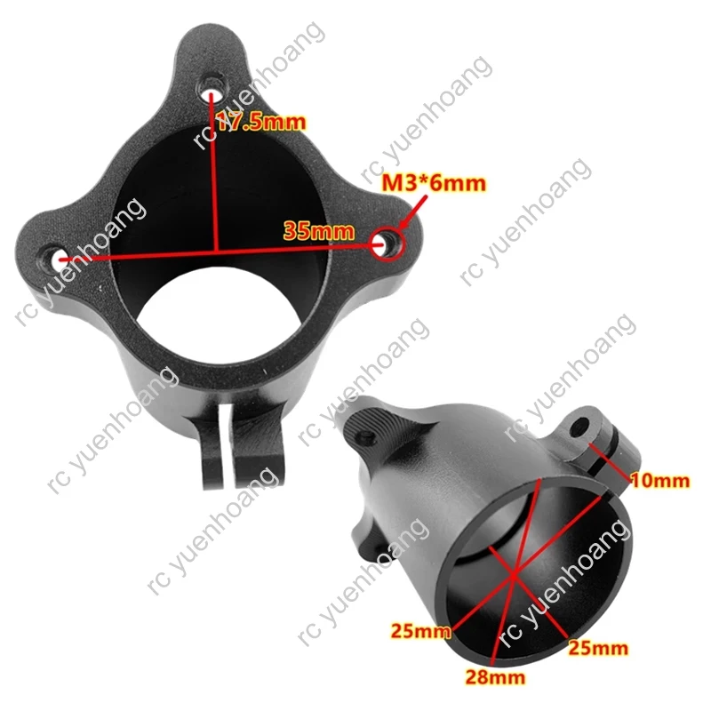 Train d'atterrissage RC UAV, Base de montage en alliage d'aluminium Dia.25mm, connecteur de Joint de Tube en carbone, support de train d'alignement, Angle d'inclinaison de 65 degrés