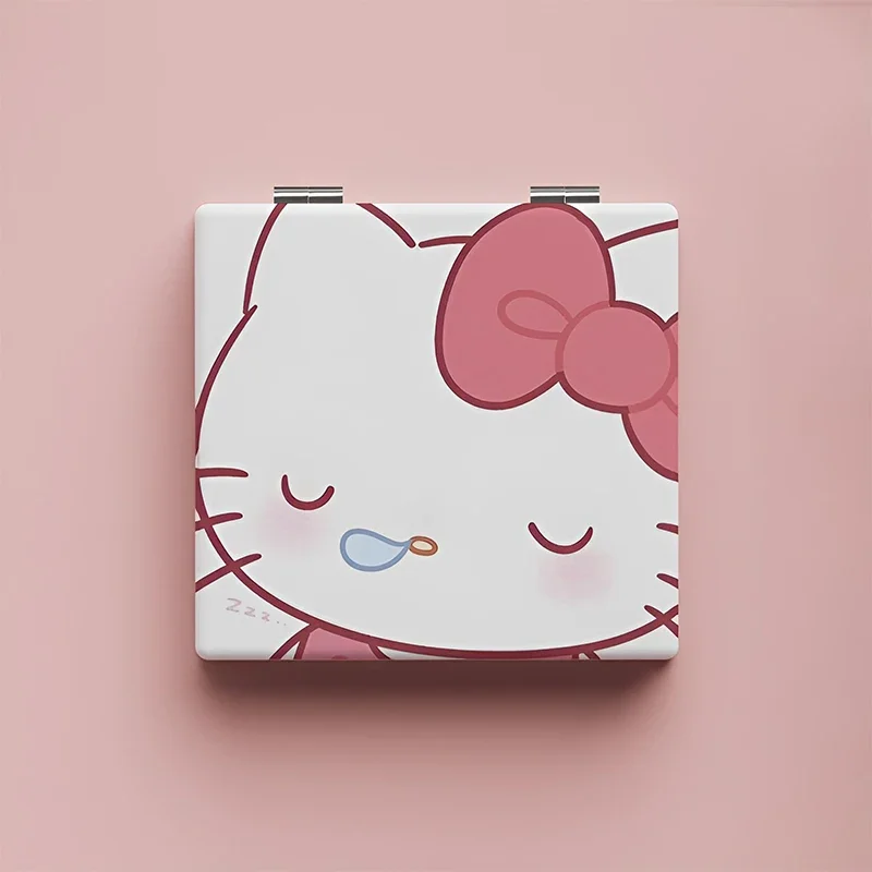 Anime Hot Selling Portable Sanrios Folding Mirror Kuromi My Melody Pochacco Hello Kitty Kawaii Students Makeup Andheld Mirrors