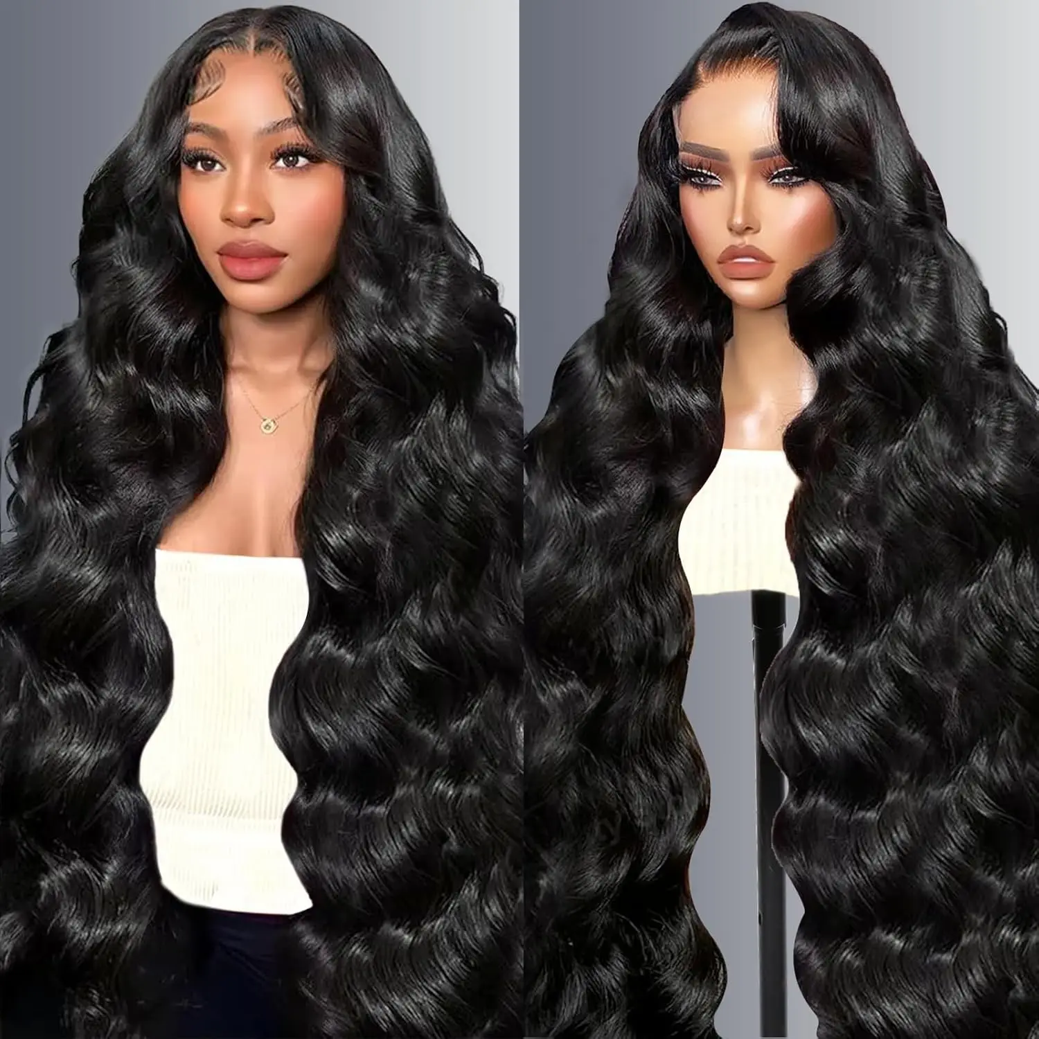 Body Wave Haarwerk van Echt Haar 13x6 HD Lace Frontal Pruik 30 40 Inch Natuurlijk Zwart Braziliaans Haar 13x4 7x6 Lace Voorgeplukt Gebleekte Knopen Beginner-Vriendelijk voor Vrouwen
