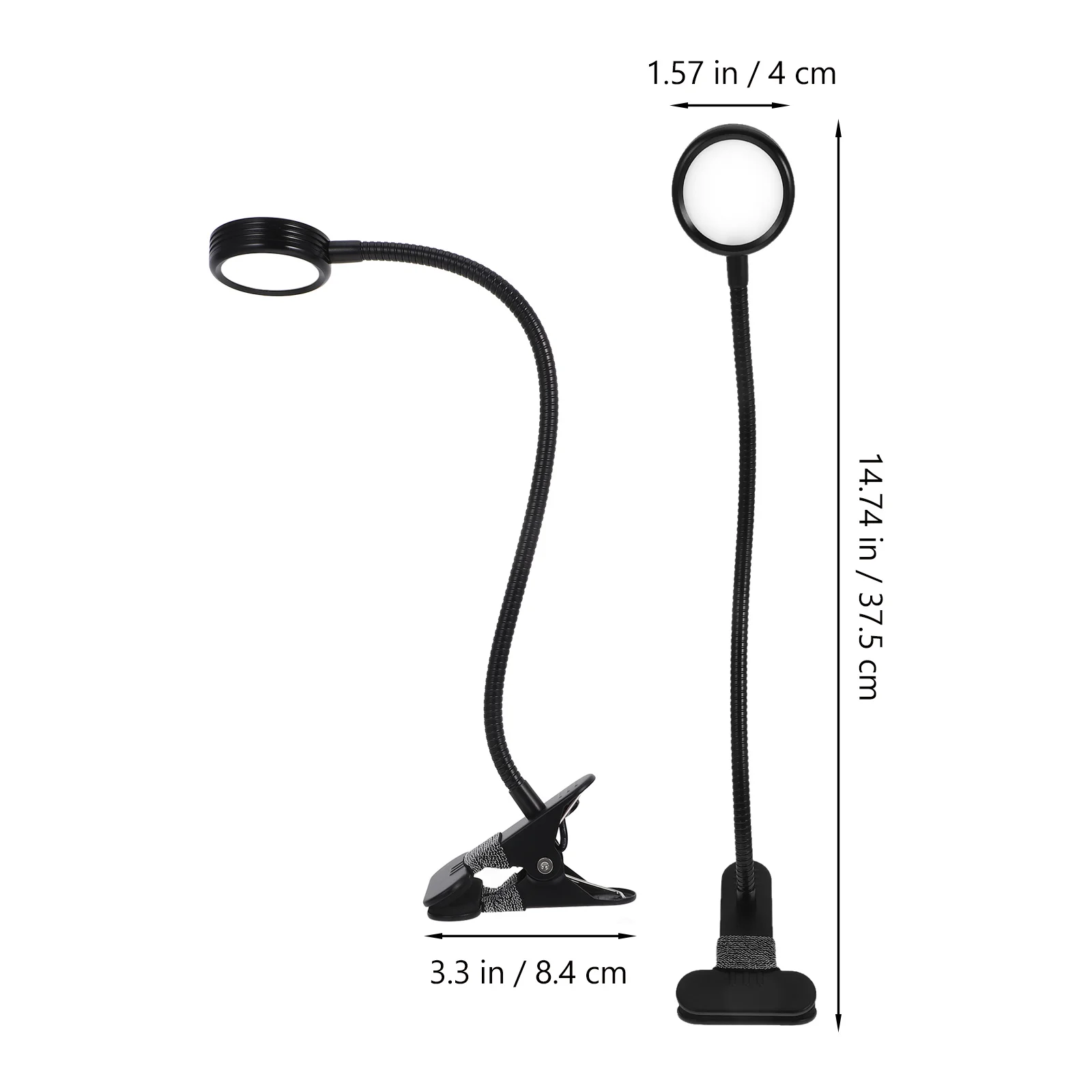 3 واط LED كليب لمبة مكتب 360 درجة قابل للتعديل معقوفة العناية بالعين القراءة ضوء 3 أوضاع درجة حرارة اللون مشبك أسود مصباح الطاولة #2