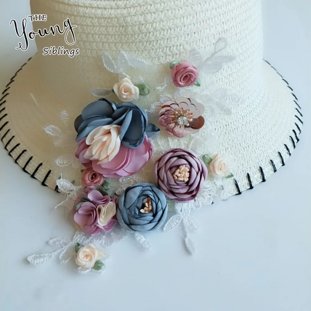 New arrive Elegant Sequins 3D Flower Embroiderey Neckline Lace Applique Lace Collar Trim Dress Fabrics Material DIY Lace Patches