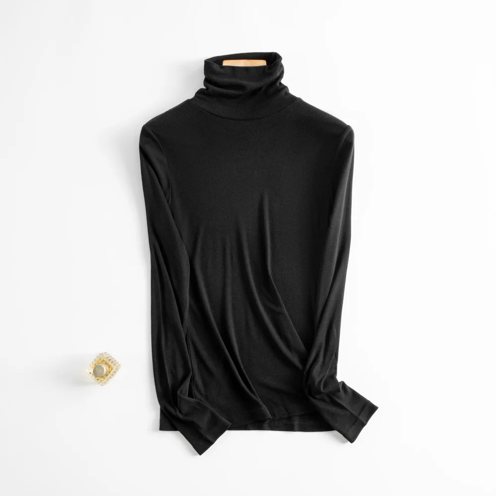 BirdTree, 6A 6% Naturseide Elegante T-Shirts, Damen Langarm O-Ausschnitt, Casual OL Oberteile für den Alltag, Herbst Winter 2026 Neu T48749QM – Detail 20
