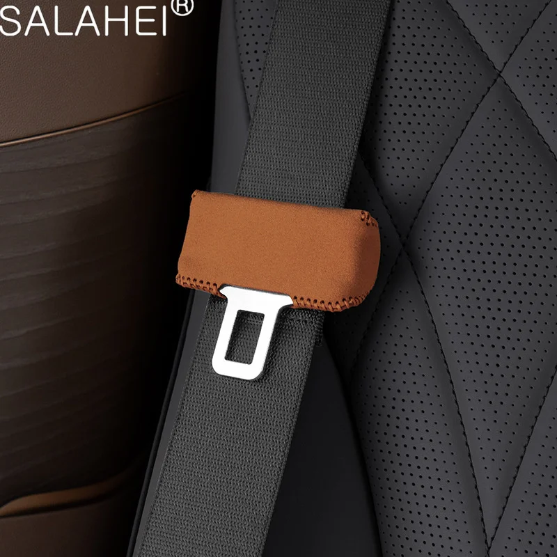 

1pc/2pc/4pc Seat Belt Buckle Cover Anti-Scratch Leather Car Seat Belt Silencer Clip Holster Universal Interior Decor Accessories