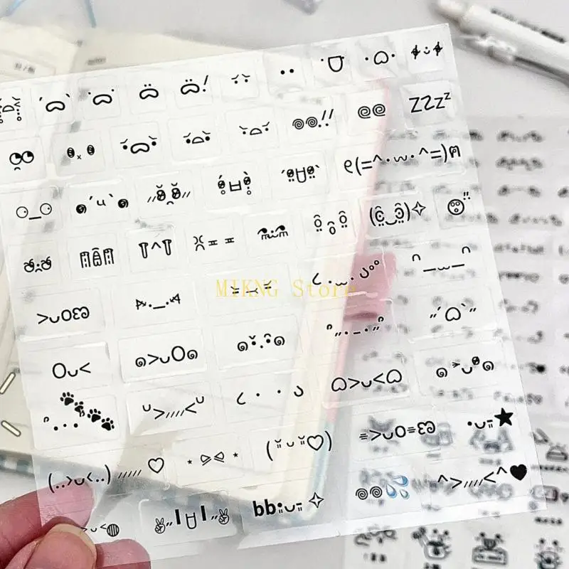 สติกเกอร์ตกแต่ง 10 แผ่น สติกเกอร์ใสสำหรับสมุดบันทึก สติกเกอร์อิโมจิการ์ตูน สำหรับตกแต่งอย่างสร้างสรรค์ ขายดีที่สุด