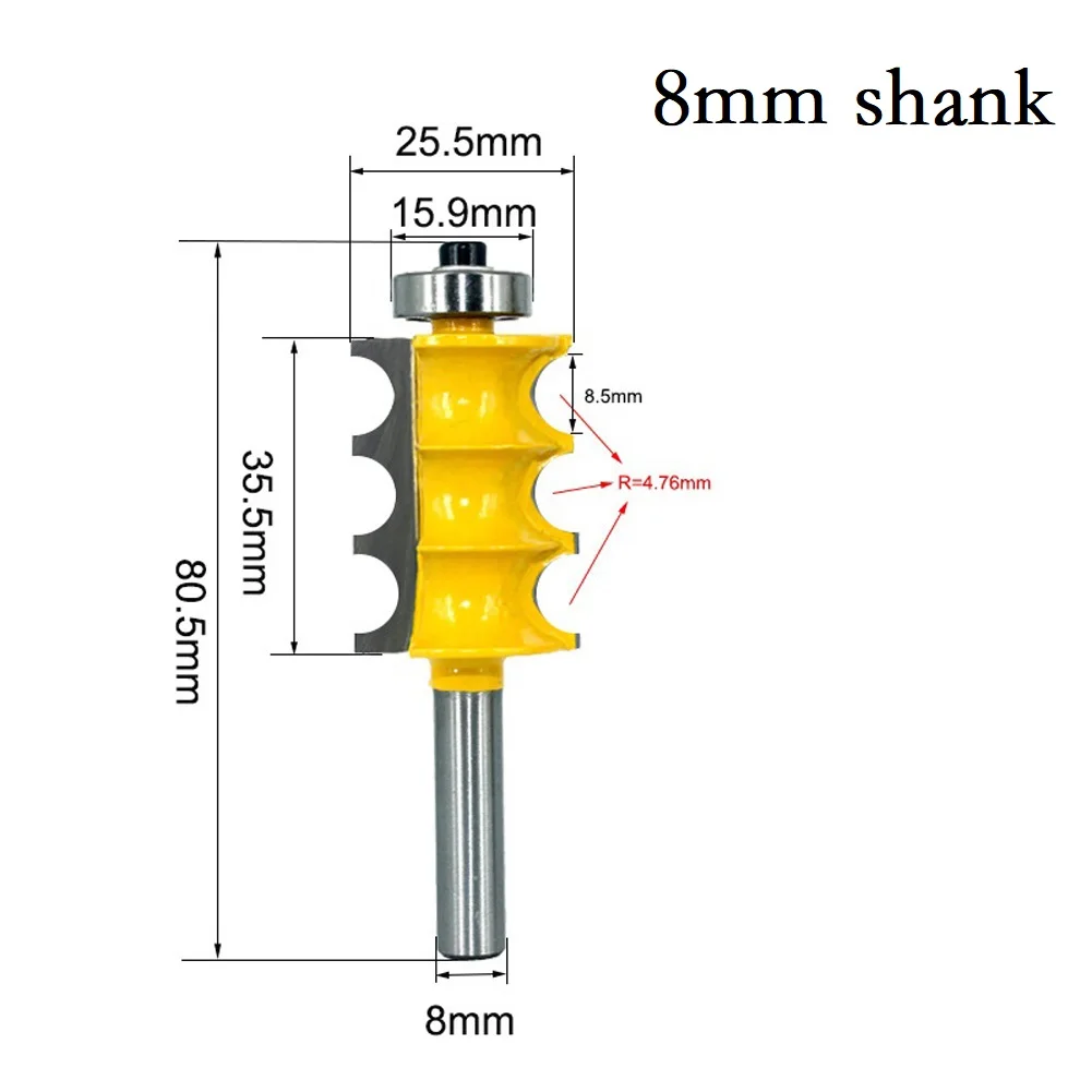 고품질 라우터 비트 밀링 커터 컬럼 몰딩 교체 목공 1/2in 목재 용 샹크 액세서리