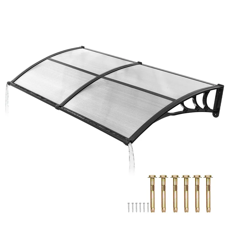 

38x78 in Outdoor Door Awning with Drainage for Rain and Sun Protection