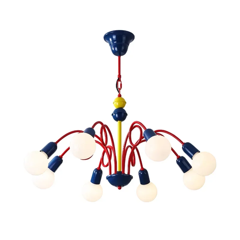 

11Cream Wind Bedroom Colored Macarons Memphis Fun Living Room Chandelier Children's Room Network Red Light..