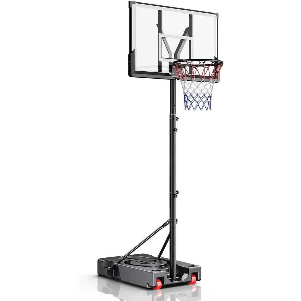

Portable Adjustable Height Basketball Hoop System - Outdoor, 45in Backboard for Kids and Adults