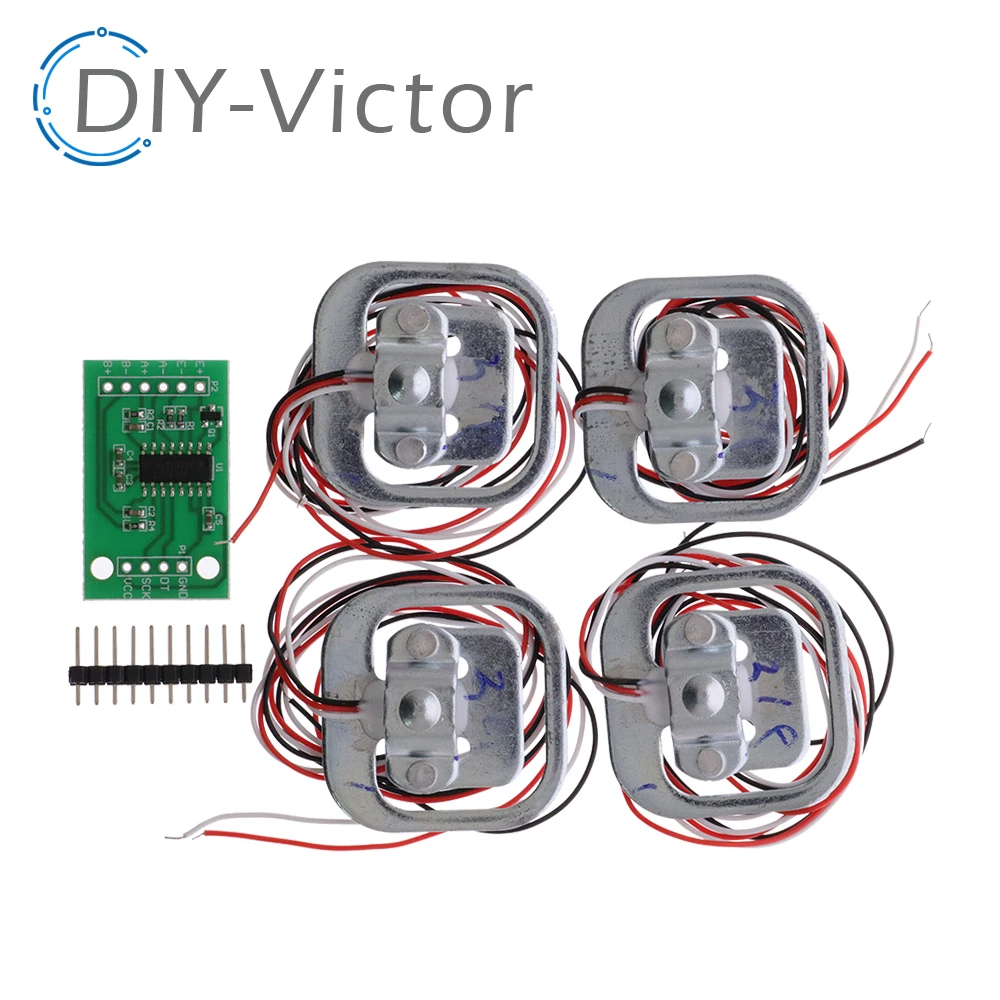 HX711 modulo AD cella di carico del corpo sensore di pesatura sensore di pressione + 4 pezzi 50kg sensori di peso della cella di carico della bilancia umana + strumenti di misurazione