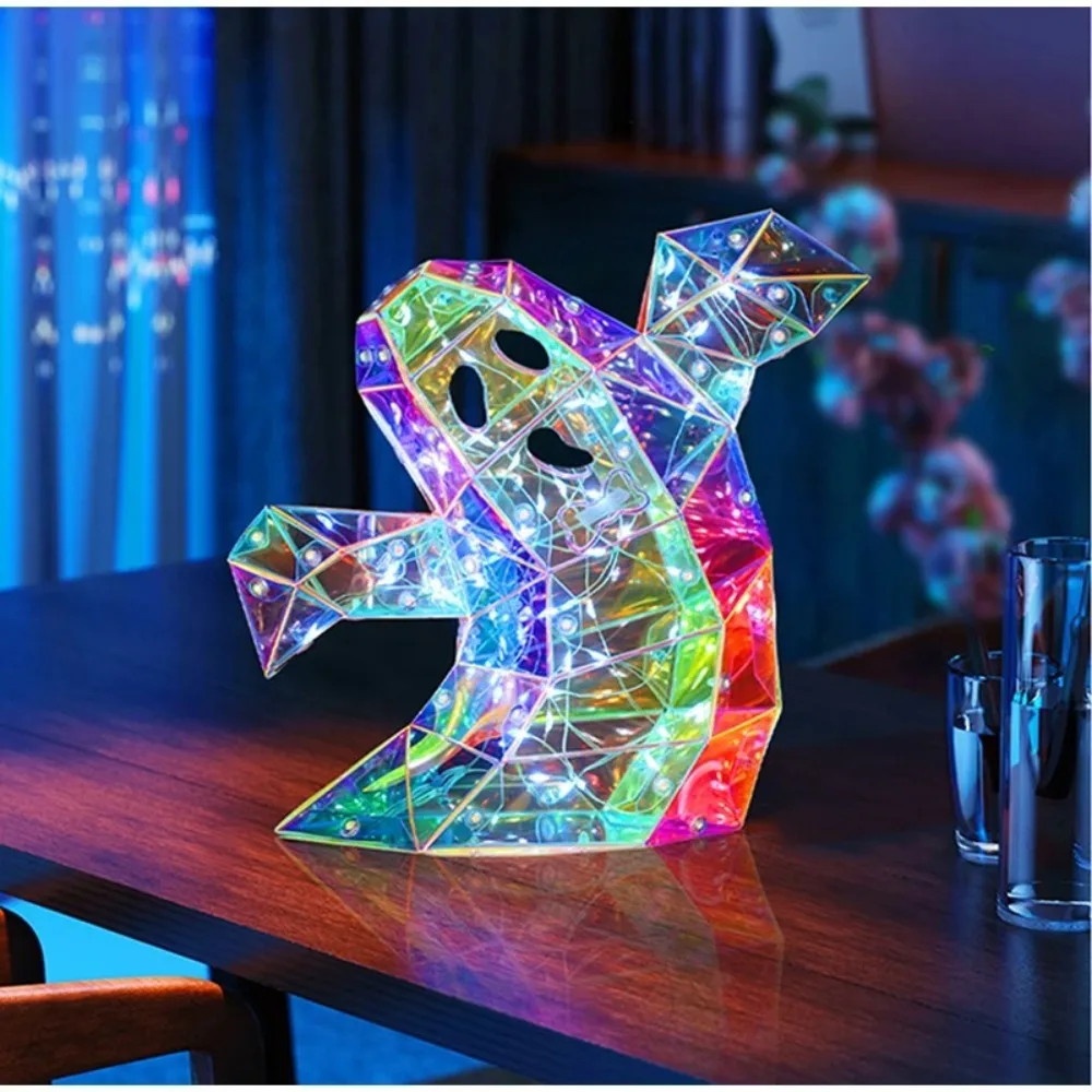 New Glow Prismatic Ghost Holiday Party Festival Decorative Luminous Ghost PET Prismatic Iridescent Ghost Halloween