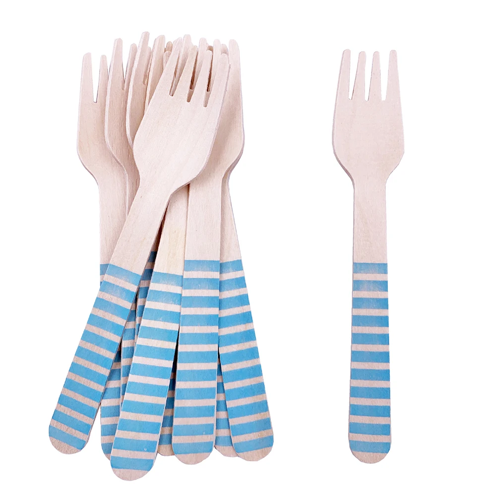 

48pcs Disposable Wooden Cutlery Eco Friendly Knife Fork Spoon Set Party Camping Kitchen Utensil Biodegradable Silverware
